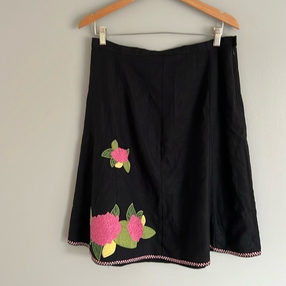 Allyson Whitmore Petite Vintage Linen Blend Floral Skirt - Size 12 - Picture 1 of 10